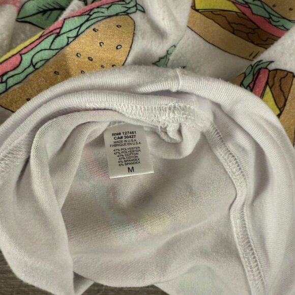 Wildfox Hamburger Cheeseburger Baggy Beach Jumper Sweatshirt Size Medium - Picture 5 of 5